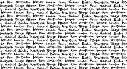 Cities of the world seamless pattern