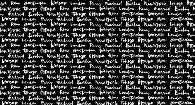 Cities of the world seamless pattern