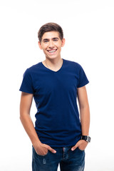 Portrait of a cheerful young casual man