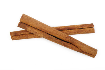 Cinnamon sticks isolated on white background