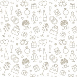 Hand Drawn Wedding Themed Vector Seamless Pattern Background 1 Wedding Related Vector Seamless Pattern Background 1
