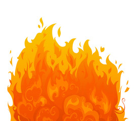 Flame on white background.