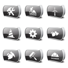 Construction Tools Black Vector Button Icon Design Set 2