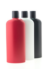 Blank shampoo bottles