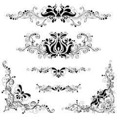 Retro floral patterns.