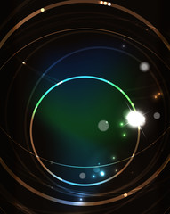 Glowing circle in dark space