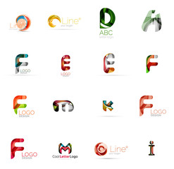 Fototapeta premium Set of universal company logo ideas, business icon collection