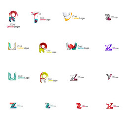 Set of universal company logo ideas, business icon collection