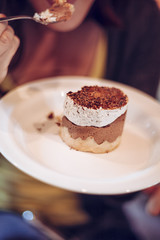 Female Eating Delicious Dessert
