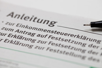 Steuer, Einkommensteuererklärung, Formular, Anleitung
