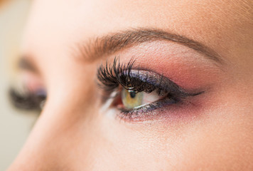 woman eyes with long eyelashes