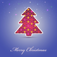 Christmas cards with festive tree