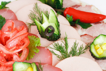 Assorted meat on a plate