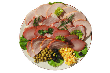 Assorted meat on a plate