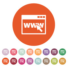 The browser icon. WWW and Internet symbol. Flat