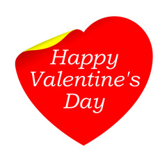Pegatina corazon con texto Happy Valentine's Day