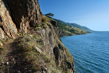 Scala runs through the lake Baikal 