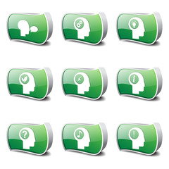 Think Web Internet Green Vector Button Icon Design Set