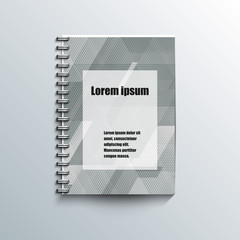 Notepad template with abstract background.