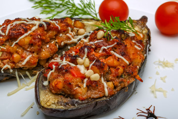 Eggplant stuffed minced meat