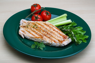 Grilled turkey steak