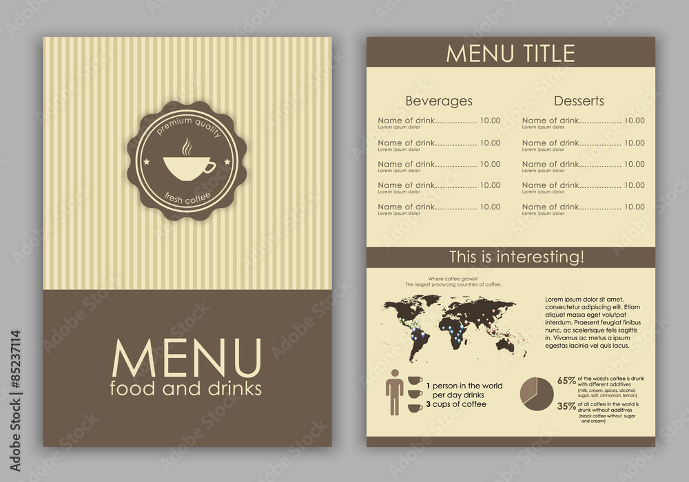 Poster design a menu for coffee