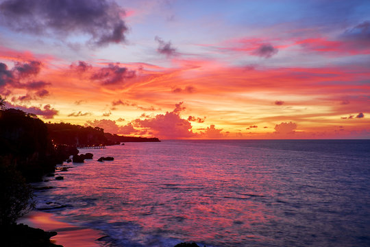 Tropical sunset on the beach