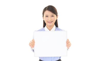 Fototapeta premium ボードを持つ女性