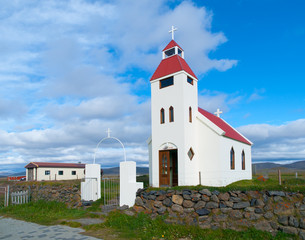 Fototapeta na wymiar White icelandic church