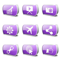 SEO Internet Sign Violet Vector Button Icon Design Set 1