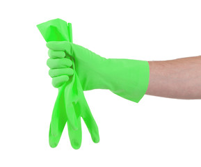 Rubber glove isolated
