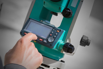 Theodolite measuring.