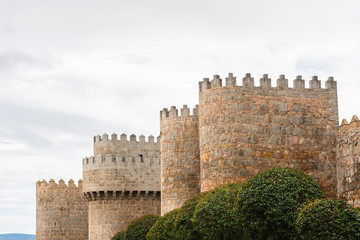 Fototapeta na wymiar Ancient medieval Walls of Avila in Spain