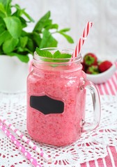 strawberry smoothie, milk cocktail