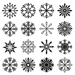 snowflake vector set