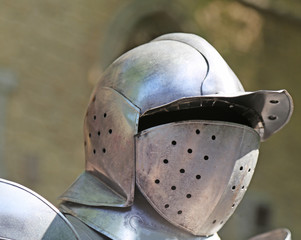 old medieval helmet of a soldier of the king