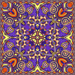 authentic silk neck scarf or kerchief square pattern design