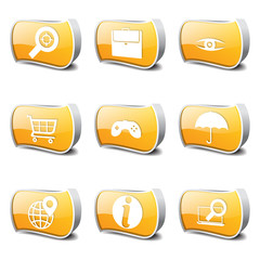 SEO Internet Sign Yellow Vector Button Icon Design Set 10