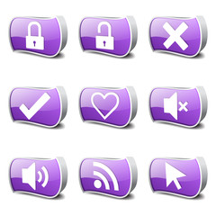 SEO Internet Sign Violet Vector Button Icon Design Set 4