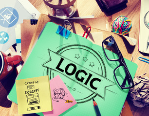 Logic Lgical Reasonable Critical Thinking Concept - obrazy, fototapety, plakaty