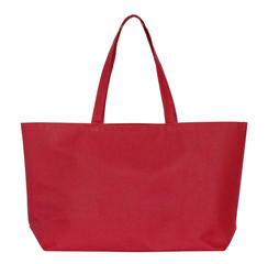 red fabric bag isolated on white with clipping path