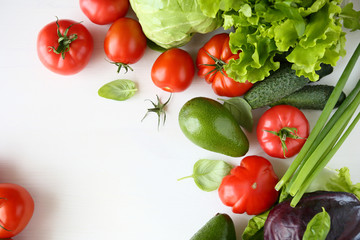 set of fresh vegetables