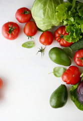 fresh vegetables on a white background