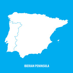 Naklejka premium Iberian Peninsula, Spain and Portugal