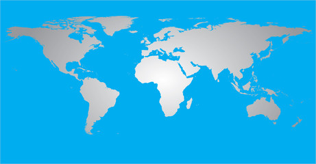 World map countries cyan EPS10 vector