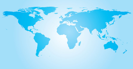 World map countries cyan EPS10 vector