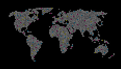 World Map White Dots EPS10