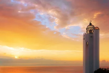 Printed roller blinds Lighthouse Gorliz lighthouse at sunset