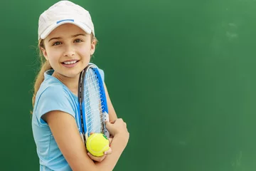 Foto op Canvas Tennis - beautiful young girl tennis player © Gorilla