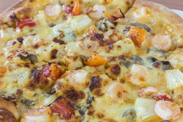 Pizza with seafood